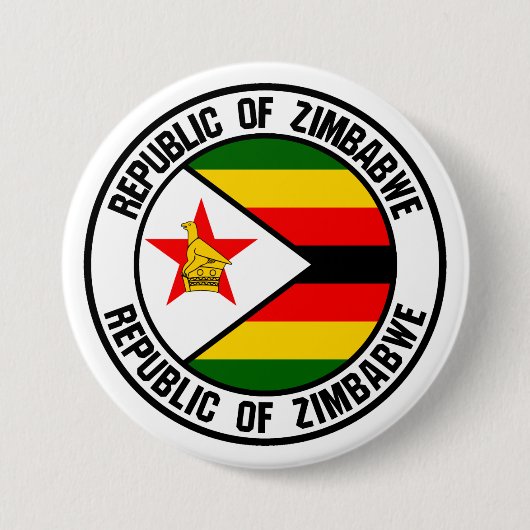 Badge Rond 7,6 Cm Emblème du Zimbabwe Round (Devant)