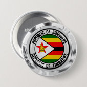 Badge Rond 7,6 Cm Emblème du Zimbabwe Round (Devant & derrière)