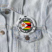 Badge Rond 7,6 Cm Emblème du Zimbabwe Round (En situation)