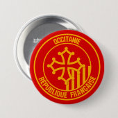Badge Rond 7,6 Cm Emblème Occitanie ronde (Devant & derrière)