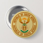 Badge Rond 7,6 Cm Emblème rond Afrique du Sud (Devant & derrière)