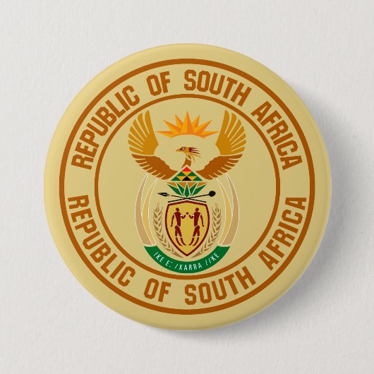 Badge Rond 7,6 Cm Emblème rond Afrique du Sud (Devant)