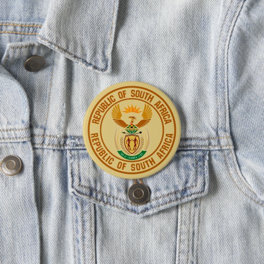 Badge Rond 7,6 Cm Emblème rond Afrique du Sud (En situation)