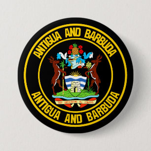 Badge Rond 7,6 Cm Emblème rond Antigua-et-Barbuda