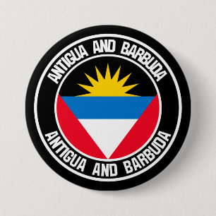 Badge Rond 7,6 Cm Emblème rond Antigua-et-Barbuda