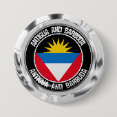 Badge Rond 7,6 Cm Emblème rond Antigua-et-Barbuda (Devant)