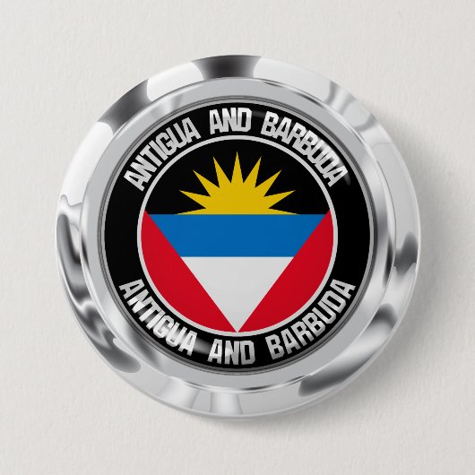 Badge Rond 7,6 Cm Emblème rond Antigua-et-Barbuda (Devant)