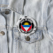 Badge Rond 7,6 Cm Emblème rond Antigua-et-Barbuda (En situation)