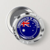 Badge Rond 7,6 Cm Emblème rond australien (Devant & derrière)