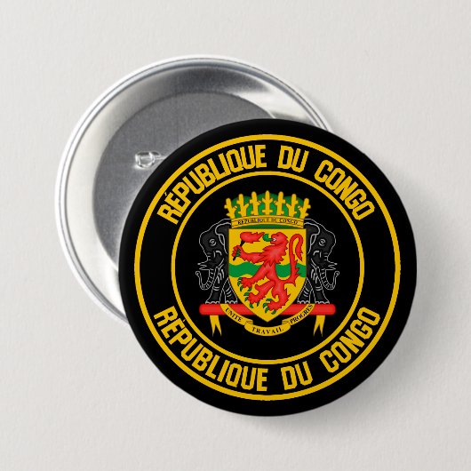 Badge Rond 7,6 Cm Emblème Rond Congo (Devant & derrière)