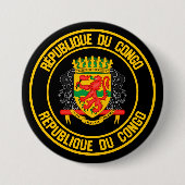 Badge Rond 7,6 Cm Emblème Rond Congo (Devant)