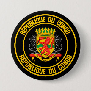 Badge Rond 7,6 Cm Emblème Rond Congo