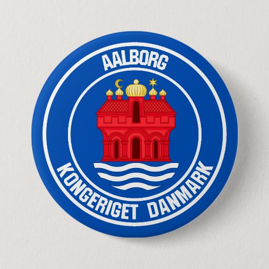 Badge Rond 7,6 Cm Emblème rond d'Aalborg (Devant)