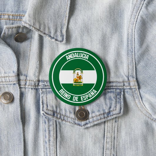 Badge Rond 7,6 Cm Emblème rond d'Andalucía (En situation)