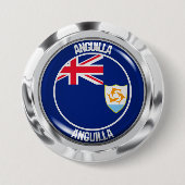 Badge Rond 7,6 Cm Emblème rond d'Anguilla (Devant)