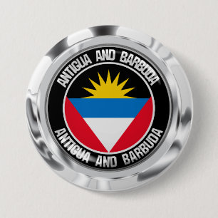 Badge Rond 7,6 Cm Emblème rond d'Antigua-et-Barbuda