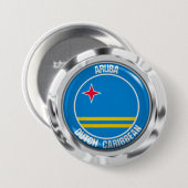 Badge Rond 7,6 Cm Emblème rond d'Aruba (Devant & derrière)