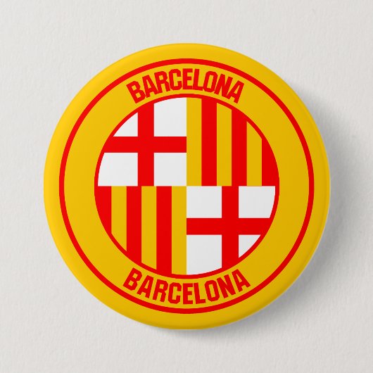 Badge Rond 7,6 Cm Emblème rond de Barcelone (Devant)