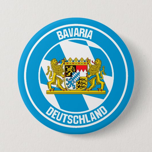 Badge Rond 7,6 Cm Emblème rond de Bavière (Devant)