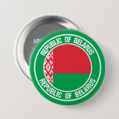 Badge Rond 7,6 Cm Emblème rond de Biélorussie (Devant & derrière)
