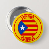 Badge Rond 7,6 Cm Emblème rond de Catalunya (Devant & derrière)