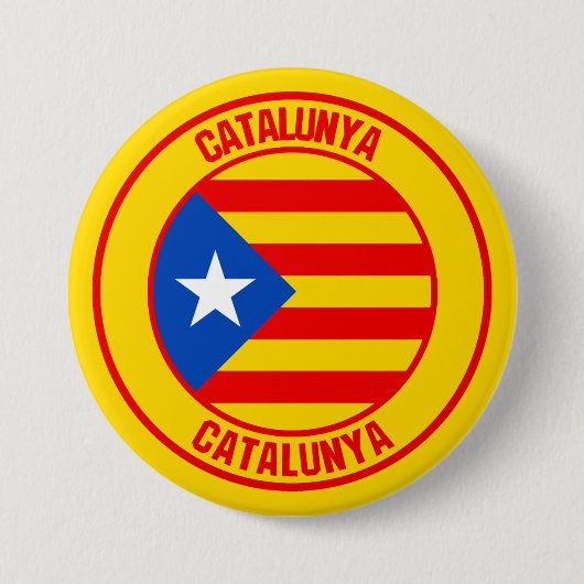 Badge Rond 7,6 Cm Emblème rond de Catalunya (Devant)