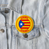 Badge Rond 7,6 Cm Emblème rond de Catalunya (En situation)