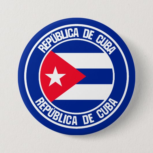 Badge Rond 7,6 Cm Emblème rond de Cuba (Devant)
