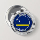 Badge Rond 7,6 Cm Emblème rond de Curaçao (Devant & derrière)