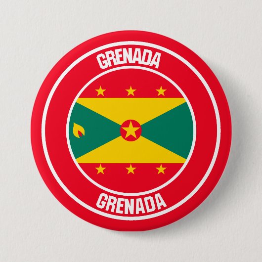 Badge Rond 7,6 Cm Emblème rond de Grenade (Devant)