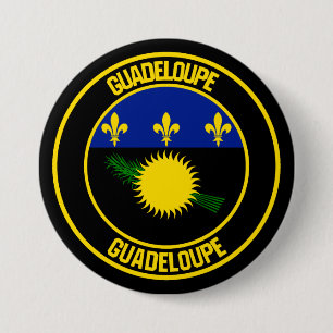 Badge Rond 7,6 Cm Emblème rond de Guadeloupe