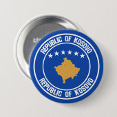 Badge Rond 7,6 Cm Emblème rond de Kosovo (Devant & derrière)