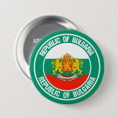 Badge Rond 7,6 Cm Emblème rond de la Bulgarie (Devant & derrière)