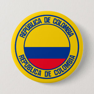 Badge Rond 7,6 Cm Emblème rond de la Colombie