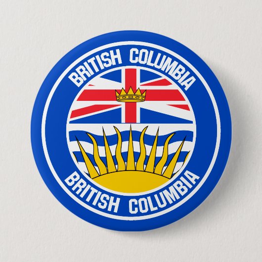 Badge Rond 7,6 Cm Emblème rond de la Colombie-Britannique (Devant)