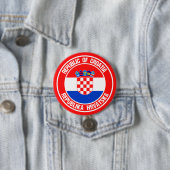 Badge Rond 7,6 Cm Emblème rond de la Croatie (En situation)