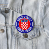 Badge Rond 7,6 Cm Emblème rond de la Croatie (En situation)