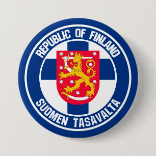 Badge Rond 7,6 Cm Emblème rond de la Finlande