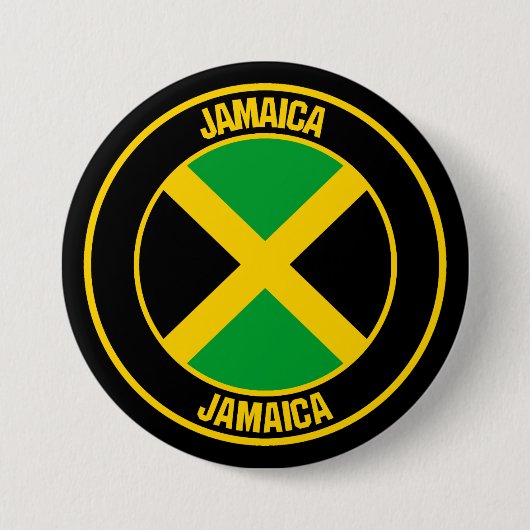 Badge Rond 7,6 Cm Emblème rond de la Jamaïque (Devant)