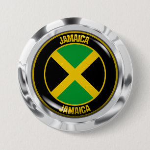 Badge Rond 7,6 Cm Emblème rond de la Jamaïque