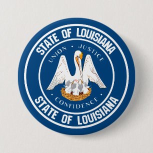 Badge Rond 7,6 Cm Emblème rond de la Louisiane