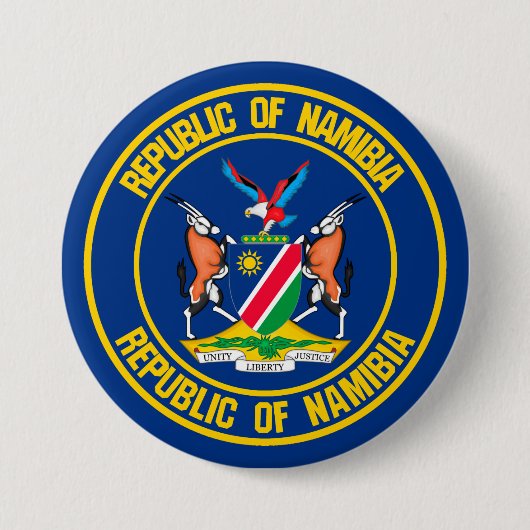 Badge Rond 7,6 Cm Emblème rond de la Namibie (Devant)
