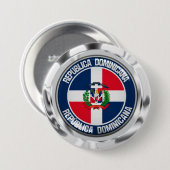 Badge Rond 7,6 Cm Emblème rond de la République Dominicaine (Devant & derrière)