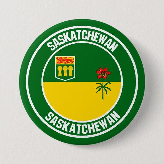 Badge Rond 7,6 Cm Emblème rond de la Saskatchewan (Devant)