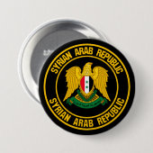Badge Rond 7,6 Cm Emblème rond de la Syrie (Devant & derrière)