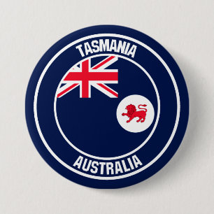 Badge Rond 7,6 Cm Emblème rond de la Tasmanie