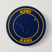 Badge Rond 7,6 Cm Emblème rond de l'Alaska (Devant)
