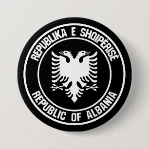 Badge Rond 7,6 Cm Emblème rond de l'Albanie