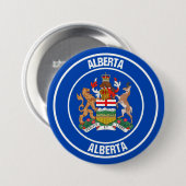 Badge Rond 7,6 Cm Emblème rond de l'Alberta (Devant & derrière)