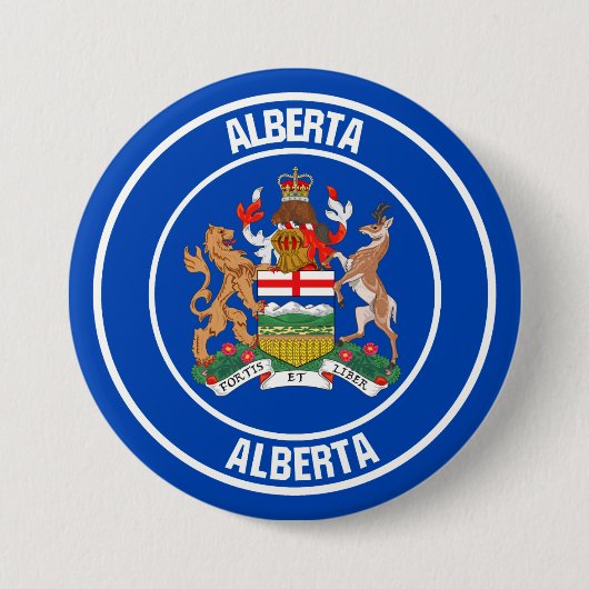 Badge Rond 7,6 Cm Emblème rond de l'Alberta (Devant)